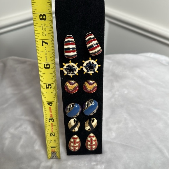 Vintage bundle of six Nautical Themed Earring Set in Red, Blue, and Gold - Picture 4 of 5